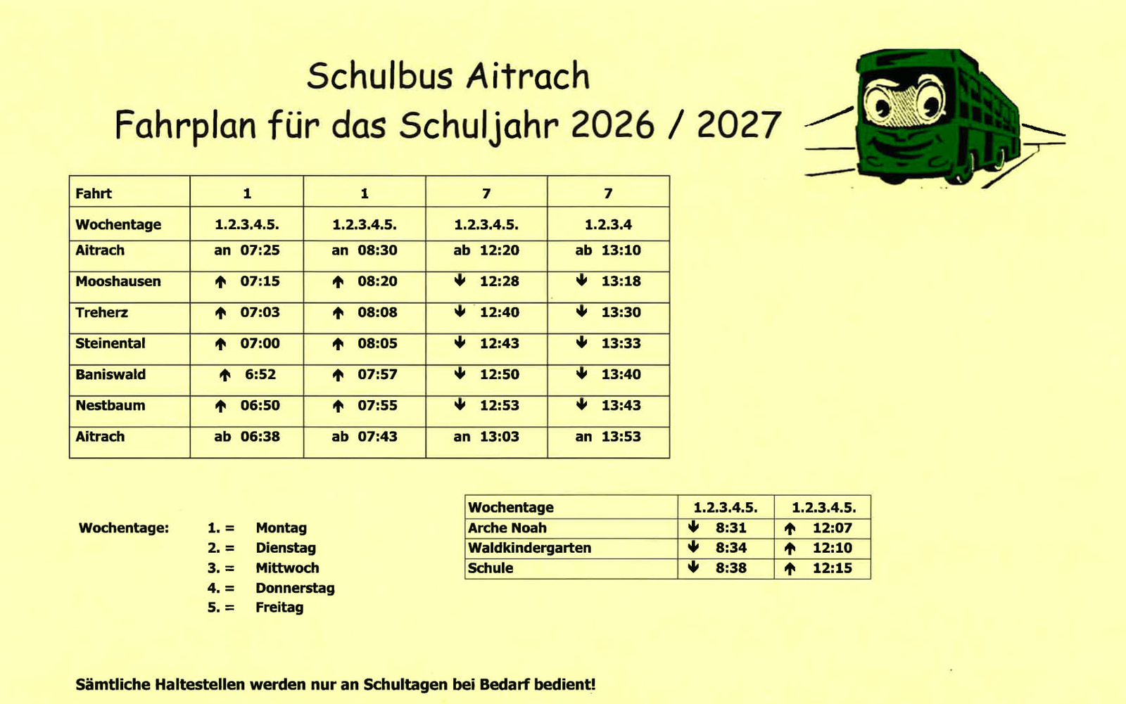 Busfahrplan 26 27 